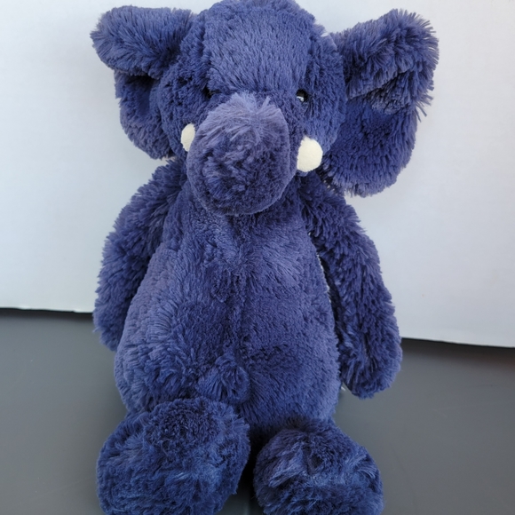 Jellycat Other - Jellycat Bashful Elephant Navy Blue 12’’ White Tusks Plush Toy RETIRED